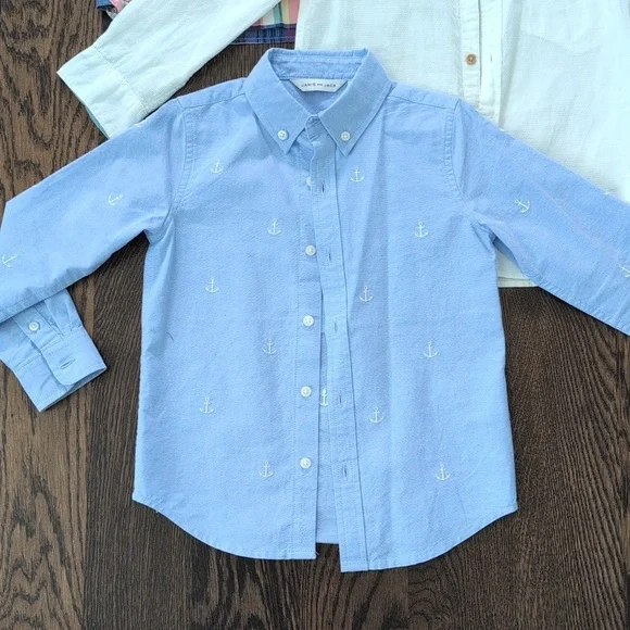Bundle: Boys Plaid, White, and Blue Kids Dress Shirts - Picture 2 of 4